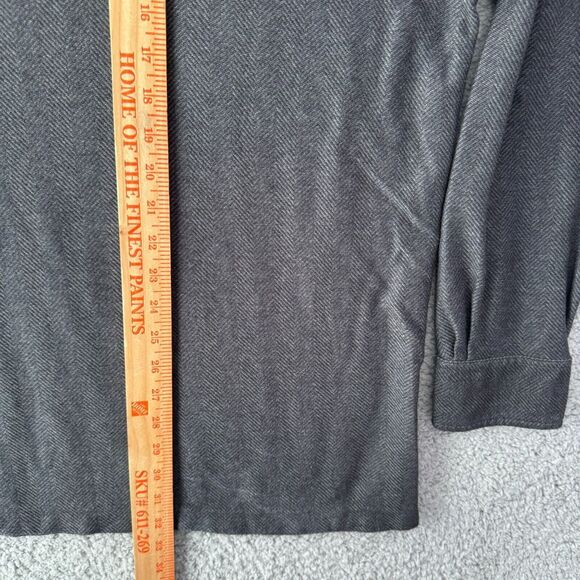 NEW LL Bean Sweater Mens Big & Tall XLT Extra Large Gray Polo Henley Herringbone - Picture 8 of 9
